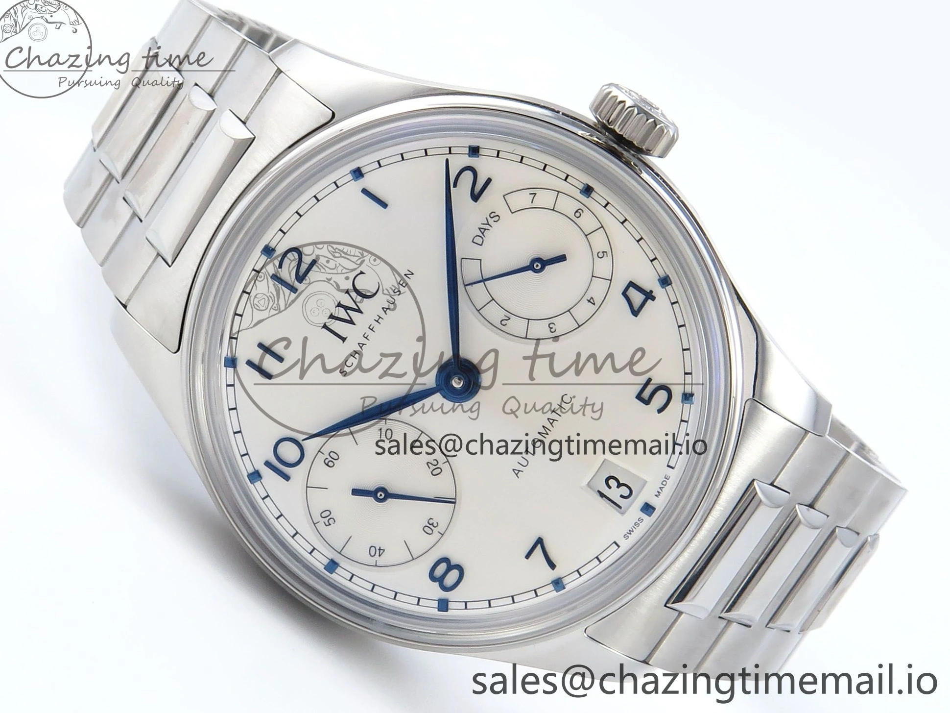 MIROTIME 0112 Portugieser Auto IWC0562C APSF 1:1 Best Edition White Blue Dial on SS Bracelet A EasyCare 6992